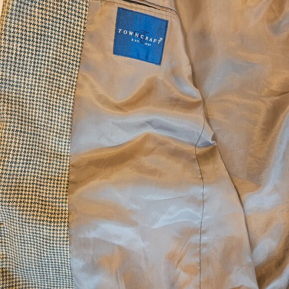 Towncraft Men's Vintage Houndstooth Sport Coat Blazer Suit Jacket 100% Silk 40S - Picture 7 of 8